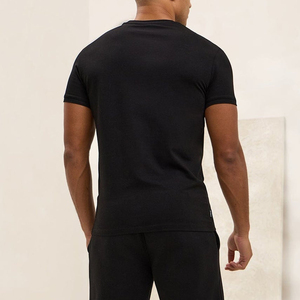 T-shirt épais 300 g/m² en coton 100 % personnalisé avec impression de logo pour hommes – T-shirts unis imprimés blancs et noirs - Product Image 2