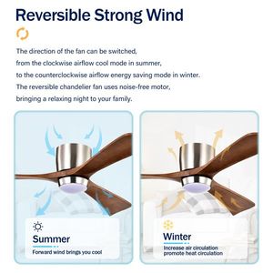"52" Wood Blade Ceiling Fan with Remote Control & DC Motor 6 Speed Levels Reversible Quiet Operation - Product Image 6