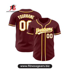 Maillot de baseball bleu personnalisé à manches courtes, nom de l'équipe imprimé, polyester respirant, vêtements unisexes pour adultes - Product Image 4