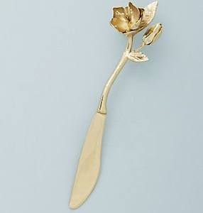 Cuchillo para Mantequilla de Acero Inoxidable con Recubrimiento de Latón para Decoración de Mesa y Bodas - Product Image 3