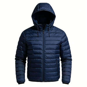 Bulk Hooded Embroidery Down <b>Jacket</b> Polyester Lining <b>Packable</b> Puffer <b>Jacket</b> Custom Logo Fast Delivery - Product Image 3