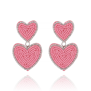 Pendientes Artesanales Clásicos Étnicos de Algodón Ligero con Bordado de Cuentas en Forma de Mariposa y Cristales, Accesorios de Moda - Product Image 1