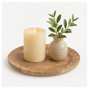 Handcrafted Mango Wood Charger <b>Plate</b> Eco-Friendly Round Wooden Dinnerware for Rustic Farmhouse Table <b>Decor</b> and Events - Product Image 3