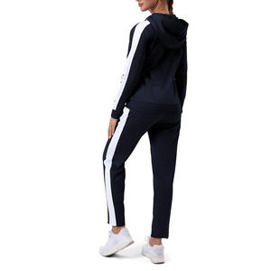 ชุดวอร์มลำลองแบบ unisex สำหรับฤดูหนาว ลายเรียบ ผ้าระบายอากาศ แห้งเร็ว ยืดได้ 4 ทิศทาง ผลิตจากโพลีเอสเตอร์/คอตตอน เอวยางยืด 2 ชิ้น - Product Image 2