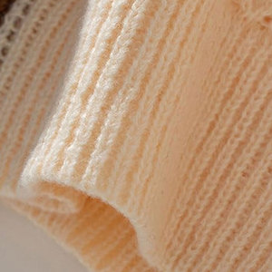 Women's 100% Cotton Crew Neck Pullover Solid Color Casual Autumn Knit Sweater Regular Sleeve Flat Knitted Breathable - Product Image 6