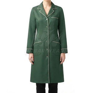 Bata Clásica de Trabajo para Mujer, Corte Entallado, Manga Larga, Uniforme Médico, Cierre de Botones con Bolsillos Prácticos - Product Image 5
