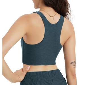 Custom Summer Women 2-Piece Shorts Set Yoga Crop Tank <b>Top</b> and Biker Shorts Athletic Wear Lightweight Seamless Wholesale OEM ODM - Product Image 5