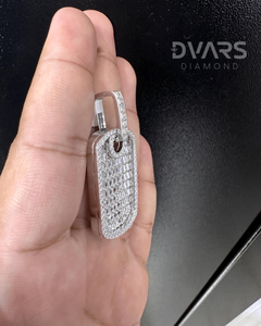 Colgante de Lujo Rectangular con Diamantes de Moissanita de Corte Brillante, Estilo Hip Hop Iced, Plata 925, Dvars Diamond DPH-08 - Product Image 6