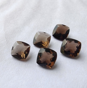 Cuarzo Ahumado Natural Semiprecioso Negro Facetado de Corte Cojín de 5.0mm ~ 10.0mm, Gemas de Alta Calidad para Joyería - Product Image 2