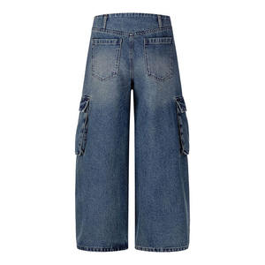 Pantalon cargo pour homme, délavé, taille haute, plusieurs poches, style workwear, respirant, poids moyen - Product Image 4
