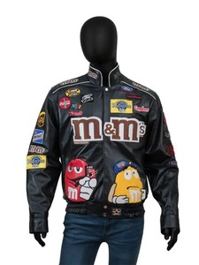 Chaqueta Bomber M&MS de Cuero Negro, Resistente al Viento, Ecológica, de Color Sólido, Estilo Urbano, Hecha en Pakistán - Product Image 2