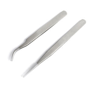 Pinces à cils professionnelles personnalisées en acier inoxydable de qualité supérieure, antistatiques, durables, à pointe lisse, vente chaude - Product Image 6