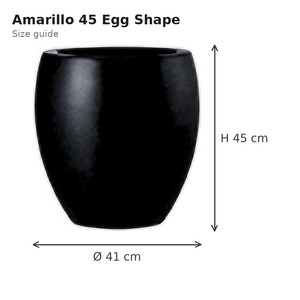 Amarillo 45 <b>Black</b> Fiberstone Egg Shape <b>Planter</b> 41x41x45cm Medium Indoor <b>Outdoor</b> Flower Pot Weatherproof Vietnam - Product Image 4