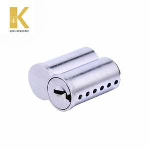 Cylindres de serrure à remplacement rapide, en laiton chromé satiné, 6 goupilles, clé Q, SFIC, pour la sécurité des portes commerciales - Product Image 4