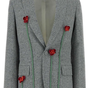 Wholesale Women's Grey Blazer Elegant Irregular Formal Sorority Jacket Casual <b>Suit</b> <b>Button</b> Design OEM Custom Logo Manufacture - Product Image 5