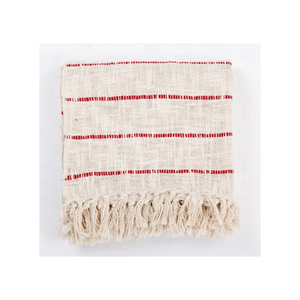 Handloom <b>Crafted</b> Twill Weave 70x90in Lounge Throw With Soft Tassels BCI Certified Perfect For Natural Textile Home Decor Buyers - Product Image 1