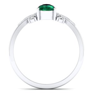 REYES High Quality 925 Sterling <b>Silver</b> Moissanite Engagement Rings Pear Cut 0.75Ct Emerald Gemstone Trendy Eternity Ring - Product Image 4