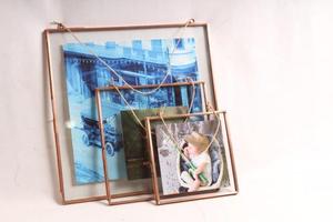 Copper Square Photo <b>Frame</b> Hanging Display Metal <b>Picture</b> <b>Frames</b> Decorative Home Wall Art - Product Image 3
