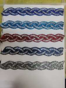 Shiny Diamond Stone Lace <b>Trimming</b> Exquisite <b>Beaded</b> Crystal Embroidery Border For Evening Gown Fashion Apparel Factory Bulk Order - Product Image 1