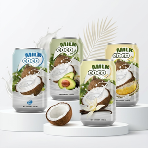 Boisson au lait et à la noix de coco aromatisée, 330 ml, en canette, rafraîchissante, du Vietnam, pour OEM/ODM, échantillon gratuit. - Product Image 1