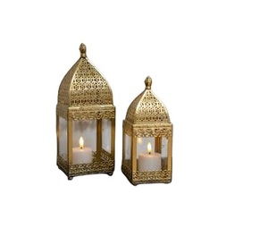 Venta al por Mayor de Faroles de Metal Portátiles con Acabado en Latón, Faroles Duraderos para Decoración de Interiores y Exteriores - Product Image 2