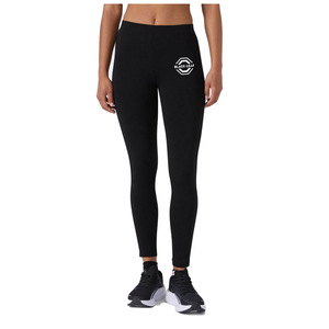 Custom Logo Women's High Waist Full Length <b>Leggings</b> Solid Color Sporty Stretch Knitted Fabric Right Leg Logo - Product Image 3