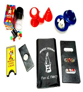 Children MAHA <b>Magic</b> Set <b>Box</b> 5 Items Kids <b>Magic</b> Toy Set Egg to Hen Ball & VASE Card Vanish Frame Coin Gone CASE & DICE AUTOMIZER - Product Image 1