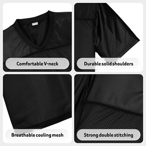 Custom American Football Jersey Blank Mesh V Neck Short Sleeve Practice Team Uniform Quick Dry Sports Shirt Wholesale Apparels - Product Image 5