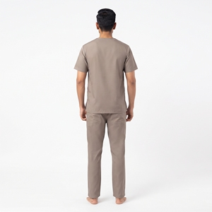 Haut de blouse médicale pour homme à col en V, uniforme d'hôpital avec plusieurs poches, col superposé, tenue de travail - Product Image 2