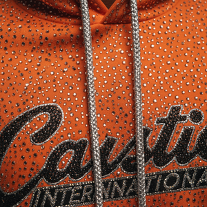 Sweat à capuche personnalisé avec strass pour homme, 500 g/m², en molleton bouclette épais, délavé à l'acide, style streetwear, logo OEM, unisexe - Product Image 2