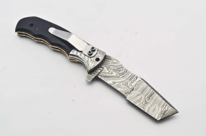 Navaja Plegable Multiusos con Hoja de Acero de 20.8cm, Punta de Gota, Perilla de Pulgar, Mango de Madera, Diseño Artístico, 0.5mm, 6.7in de Longitud Total, Afilada - Product Image 6
