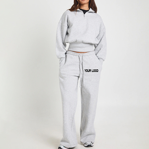 Custom Made Fashionable Quarter Zipper Hoodie Baggy <b>Joggers</b> <b>Set</b> 100% Cotton Fleece Acid Wash <b>Plus</b> <b>Size</b> Lightweight Streetwear - Product Image 3