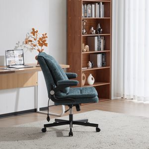 Silla de Oficina con Patas Cruzadas, Soporte Lumbar Dinámico con Airbag, Respaldo Abatible y Brazos Abatibles, Asiento Ancho - Product Image 2