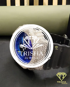 Reloj Exclusivo con Esfera Azul y Diamantes Moissanite VVS, Colección de Joyería de Plata de Ley 925 - Product Image 3