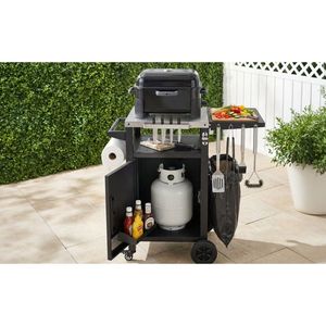 K K 33.9\" Outdoor Stainless Steel Top Grill Cart with Drop Leaf Metal Bar Cart <b>Pizza</b> Oven <b>Table</b> Wheels for BBQ Grills - Product Image 5