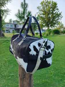 Bolsa de Viaje de Cuero Genuino, Estilo Vintage, Gran Capacidad, para Fin de Semana, con Cierre, Portátil, Ligera, Hecha a Mano - Product Image 3