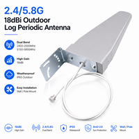 Antenne WiFi directionnelle extérieure LPDA à gain élevé 18dBi double bande 2.4G 5.8GHz pour routeur CPE FPV Drone Pont sans fil
