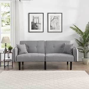 Sofá cama plegable gris estéreo Otomano - Product Image 3