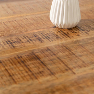 Table de salle à manger moderne en bois de manguier massif, style européen, avec pieds en métal en X, finition brute, surface lisse et plateau carré, pour la maison et la cuisine - Product Image 6