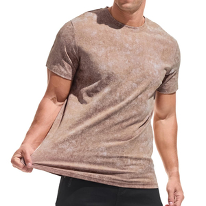 เสื้อยืดผู้ชายสไตล์ลำลอง คุณภาพพรีเมียม ราคาถูก ลายฟอกสี ราคาขายส่ง OEM เสื้อยืดผู้ชายลายฟอกสี ระบายอากาศได้ดี สวมใส่สบาย - Product Image 3