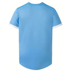 Unisex Breathable Mesh Shirt Solid Blue All Seasons Sports <b>Top</b> 100% Polyester - Product Image 3