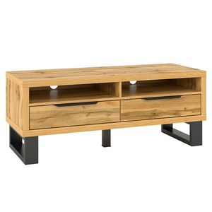 Meuble TV moderne de luxe en bois massif de style nordique avec tiroirs de rangement et étagères ouvertes pour salon, chambre et maison de campagne - Product Image 1
