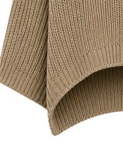 Pull court tricoté oversize kaki pour femme, coupe ample, manches courtes, léger et respirant, idéal pour l'été, style décontracté et tendance - Product Image 6