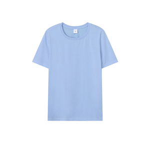 เสื้อยืดคอกลมแขนสั้นสีกรมท่าสำหรับผู้ชาย ผ้าฝ้ายเจอร์ซีย์เนื้อเรียบ 100% ทรงปกติ สวมใส่สบาย - Product Image 3