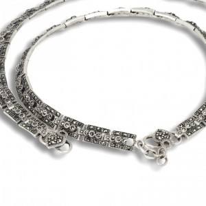 Heavy 925 Sterling Silver Vintage Style <b>Indian</b> Handmade Silver Marcasite <b>Anklet</b> Jewellery for Women and Girls Wear in Wedding's - Product Image 2