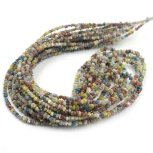 Perles brutes multi-diamants naturels non taillés 2-4 mm multicolores certifiées CMA pour la fabrication de bijoux - Product Image 3