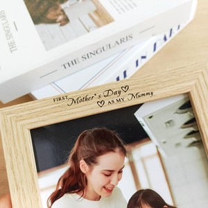 Elegant Natural Wood Photo <b>Frame</b> Rectangle Tabletop Vertical Engraved Handmade Mother's Day Gift - Product Image 3