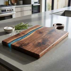 Hand Crafted River Resin Acacia <b>Wood</b> Board | Handmade Cutting & Serving Board - Product Image 1