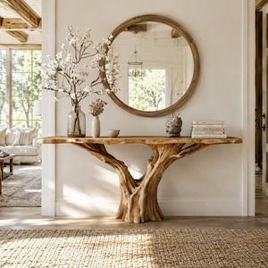 Viet Nam Supplier-Wood <b>Console</b> <b>Table</b> Modern Narrow Design Solid Wood Handmade Home Decor <b>for</b> Apartment and Hotel Use - Product Image 5