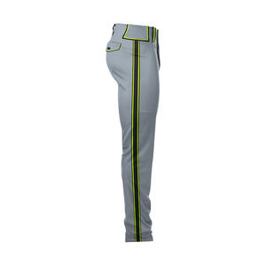 Pantalon de baseball pour homme, gris uni, fermeture boutonnée, 100 % polyester, évacuation de l'humidité, toutes saisons, coupe classique, extensible dans les quatre sens - Product Image 4